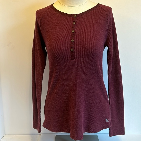 Eddie Bauer Mauve Plum Cotton Long Sleeve Henley Layering T Women’s Medium - Picture 1 of 8